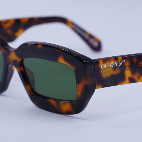 ?️New Off-White OERI138 CHARLOTTE 6055 Sunglasses - Havana Frame, Green Lenses main image 10